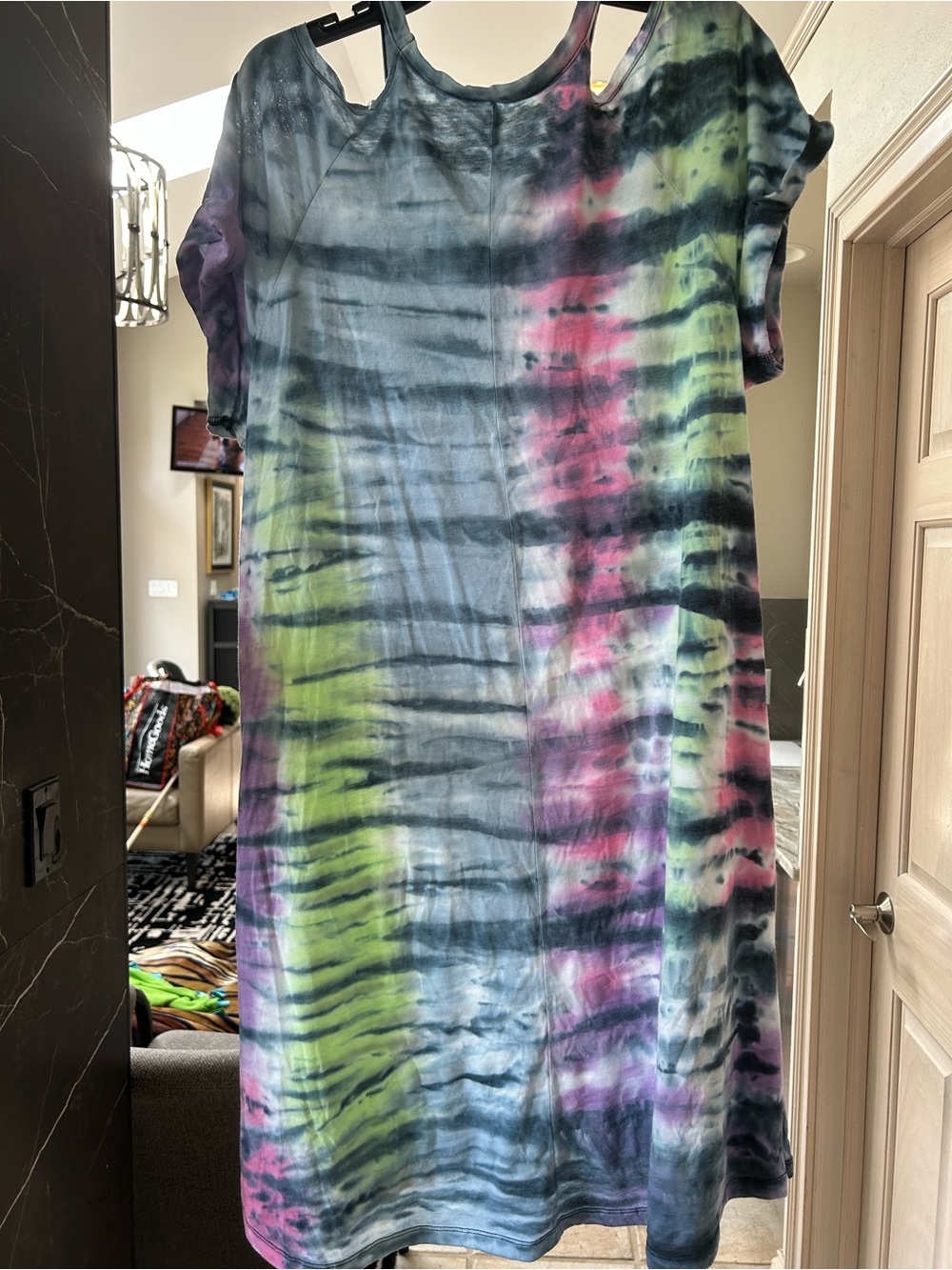 torrid Tie-Dye Midi Dress in Pink, Green & Gray - Picture 2 of 2